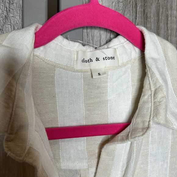 Cloth & Stone Shirt Small Top Button Up Long Sleeve Linen Blend Size S - Picture 2 of 7